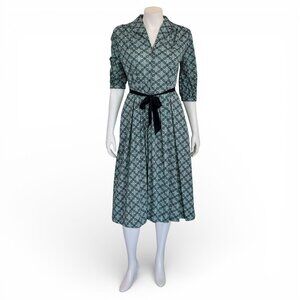 Vintage Late 1940s / Early 1950s Shelton Stroller Fit & Flare Dress * M/L